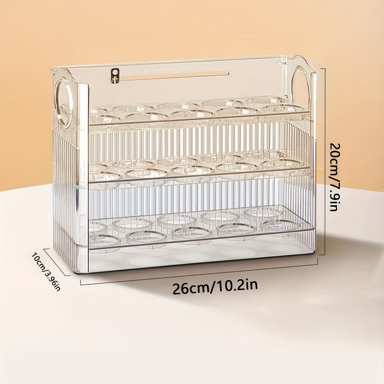 Estante para huevos de tres capas que sostiene 30 huevos, para refrigerador, uso en cocina