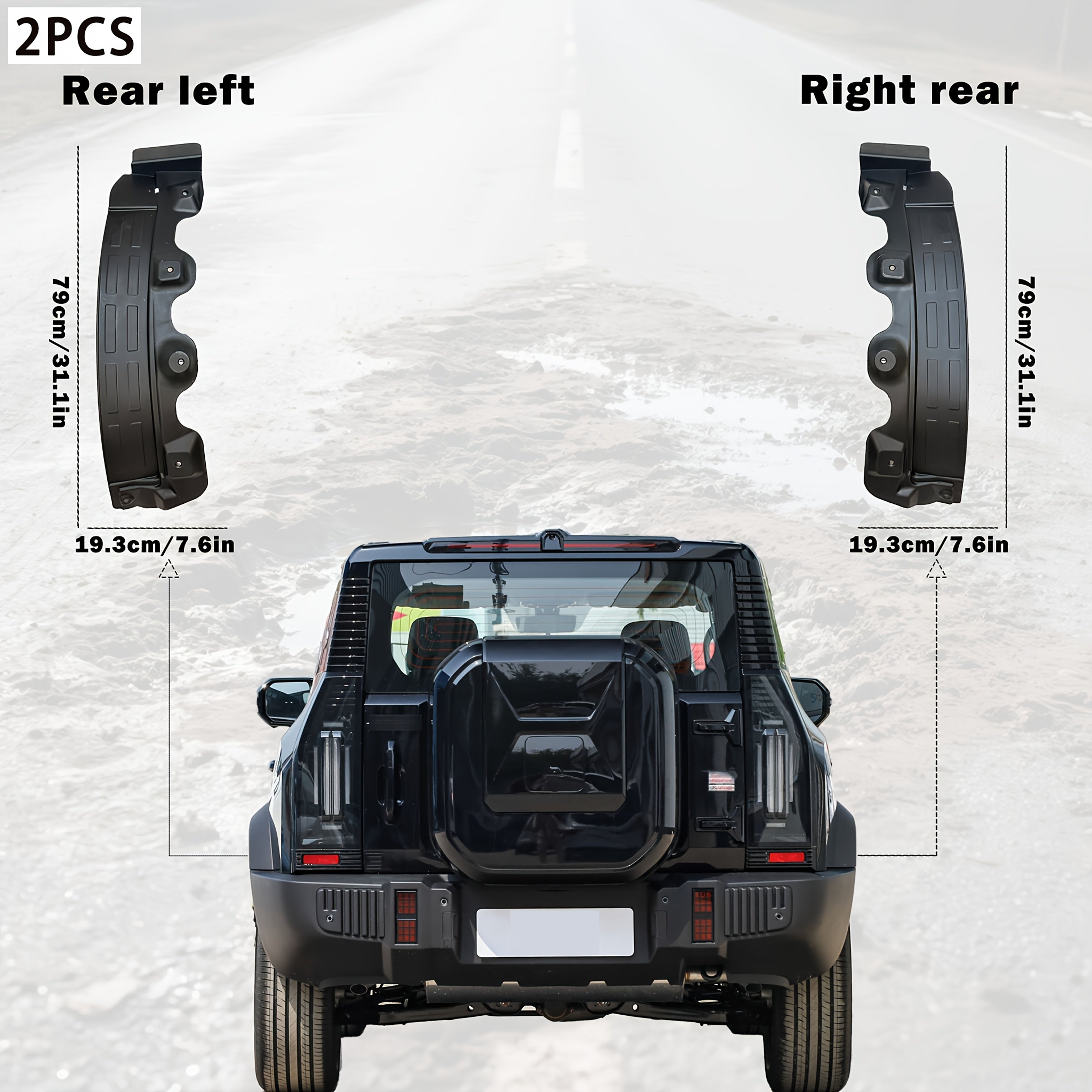 Juego de 4 protectores de guardabarros delanteros y traseros para coche, resistentes a arañazos