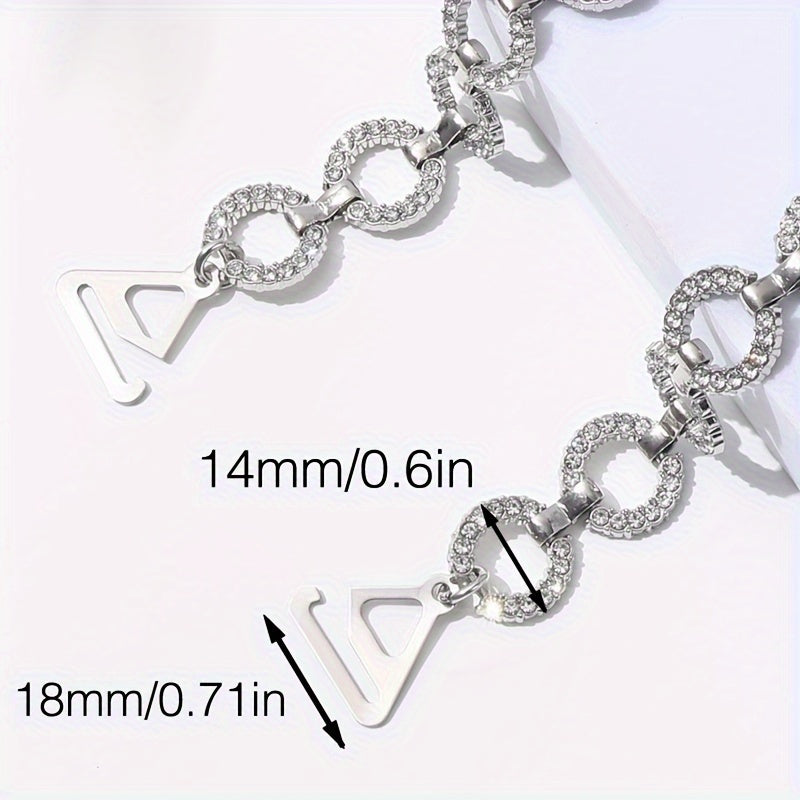 Correas de sujetador con patrón geométrico de metal ajustables para ropa interior y vestidos