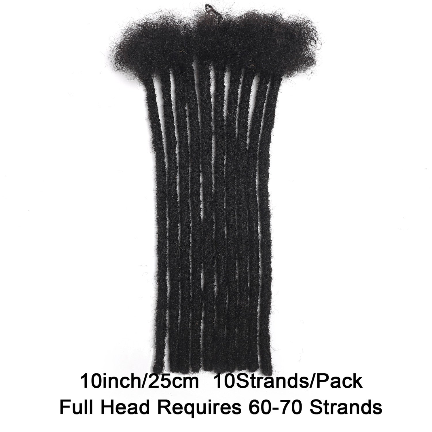 Handmade Dreadlocks Extensions 10 Strands Human Hair Dyeable Curly Twisted