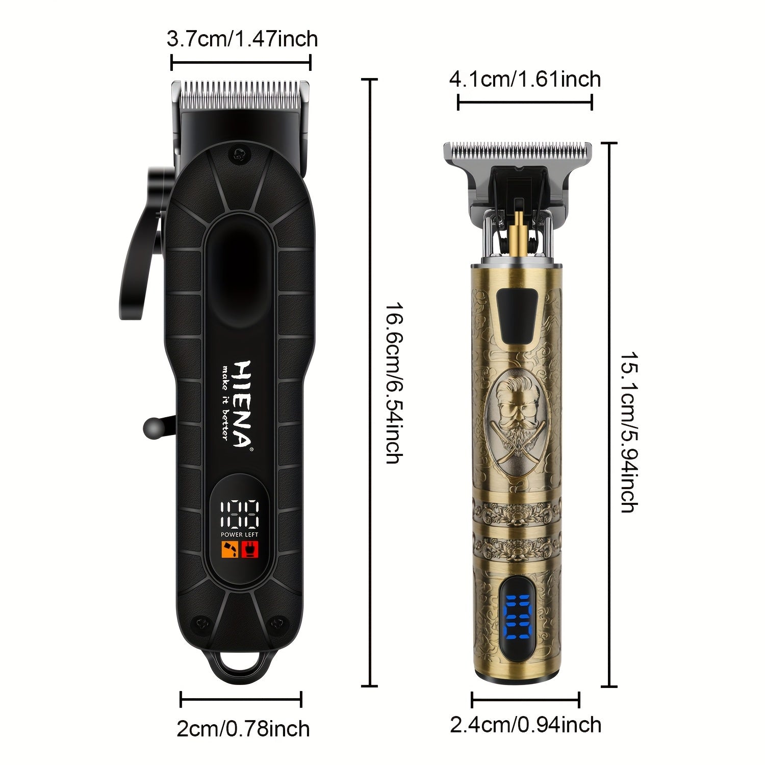 Беспроводной набор для стрижки волос для мужчин, аккумуляторные машинки и триммеры, LED-дисплей