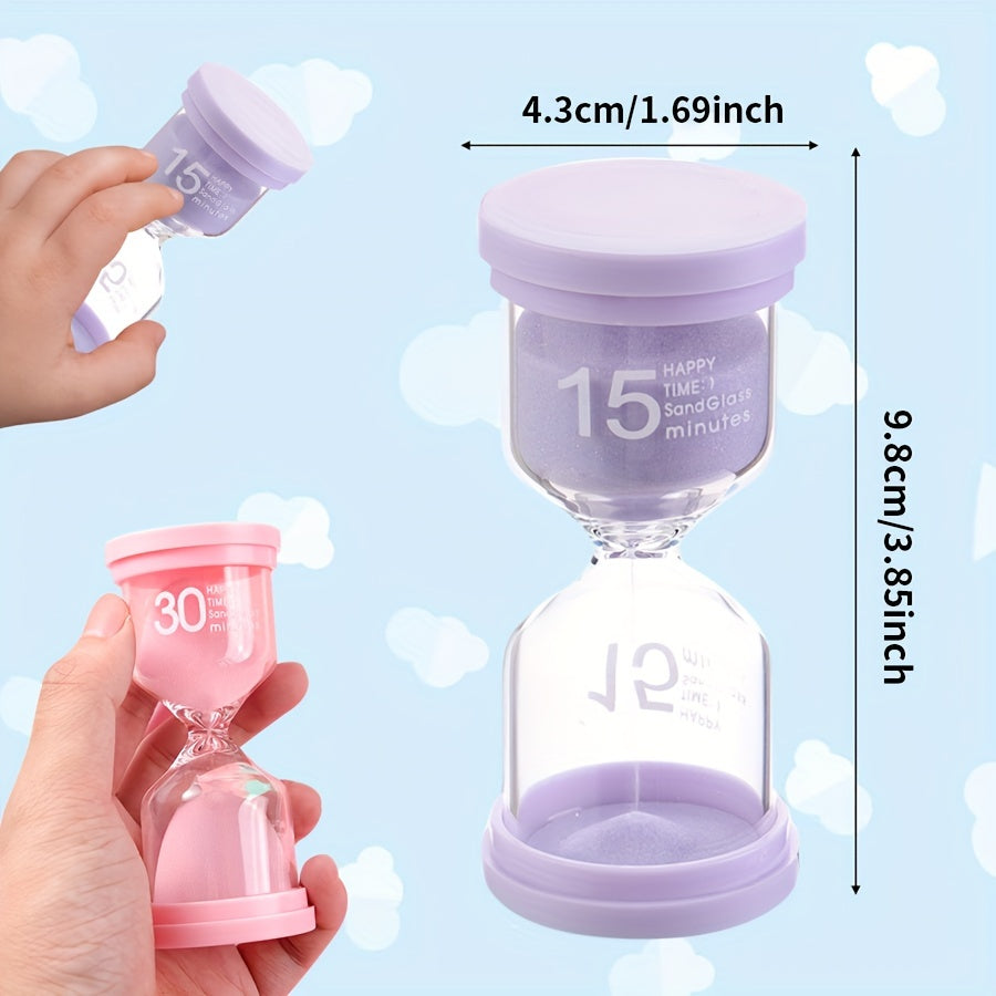 Vibrant Glass Sand Timer Set 5-30 Minutes for Games Classroom Home Office Decor
