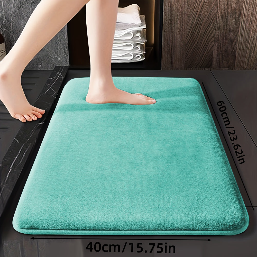 Soft Polyester Bathroom Mat Non-Slip Absorbent Geometric Design for Shower and Bedroom