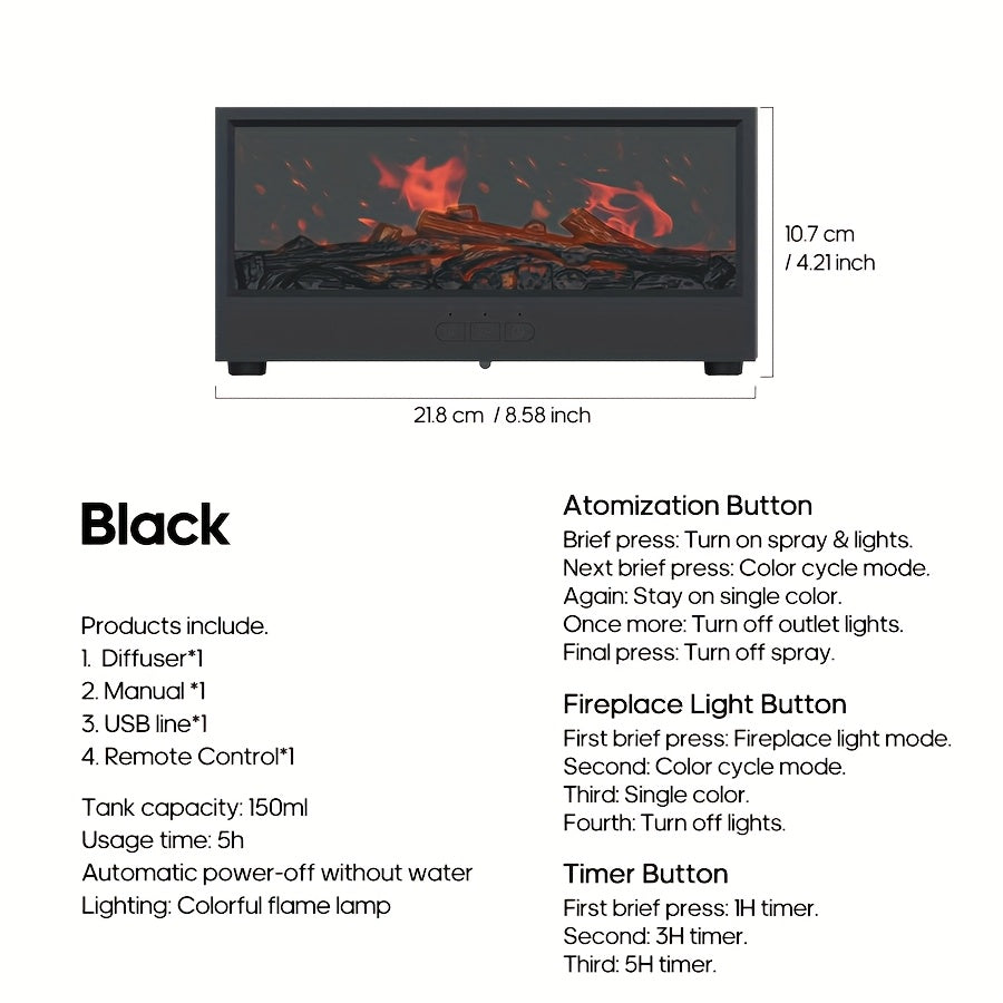 Увлажнитель воздуха с эфирным маслом и 3D-подсветкой атмосферы, дистанционное управление