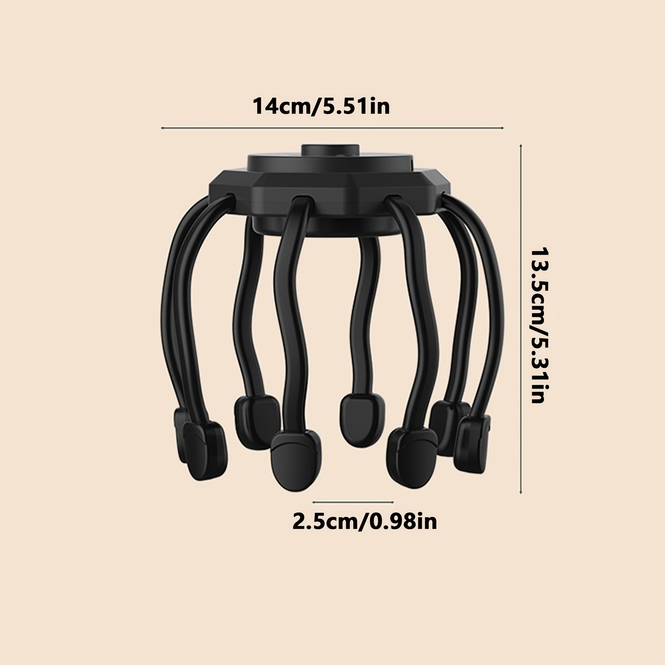 Head Massager with Soft Silicone Paws USB Rechargeable Low Allergenic Plastic Multi-Touch Pressure Release