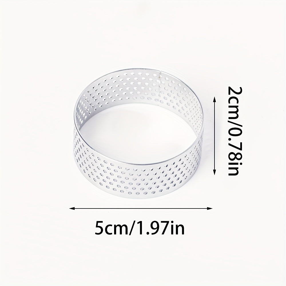 Small Stainless Steel Fruit Tart Mold 1.97in Non-Stick Round Pastry Ring