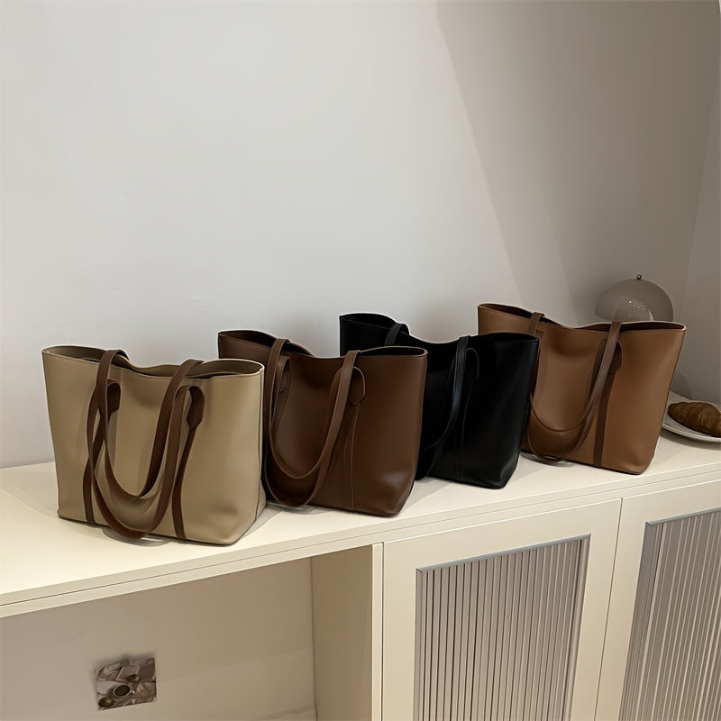 Women's Lightweight Tote Bag for Daily Commutes and Going Out with Double Handles and Polyester Lining