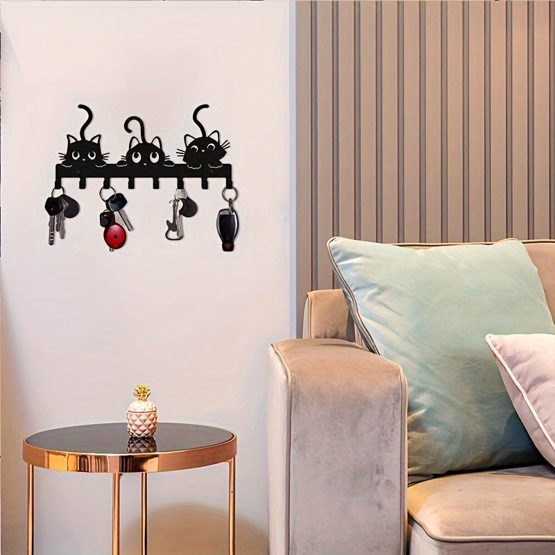 Gancho de pared de hierro forjado para organizador de almacenamiento en sala de estar o dormitorio