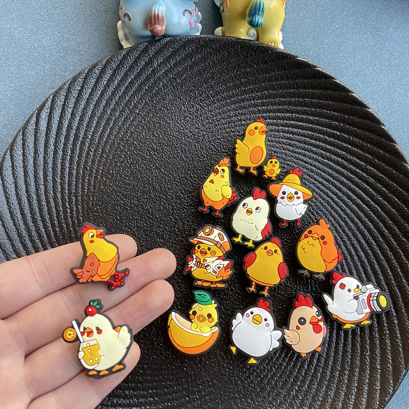 Kids Yellow Chick Shoe Decor Set PVC Detachable DIY Accessories