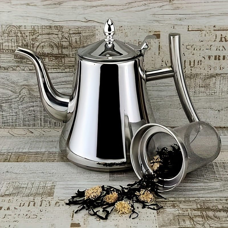 Versatile Tea and Coffee Set with Stainless Steel and Gold Teapots in Gift Box
