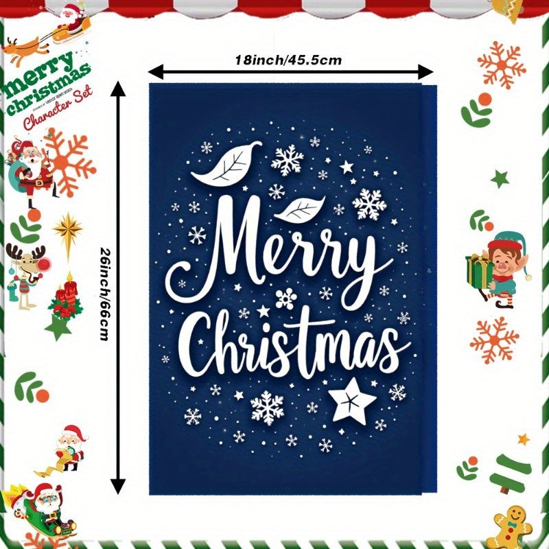 Set of 2 Christmas Towels 18x66cm Snowflake Design Festive Holiday Decor