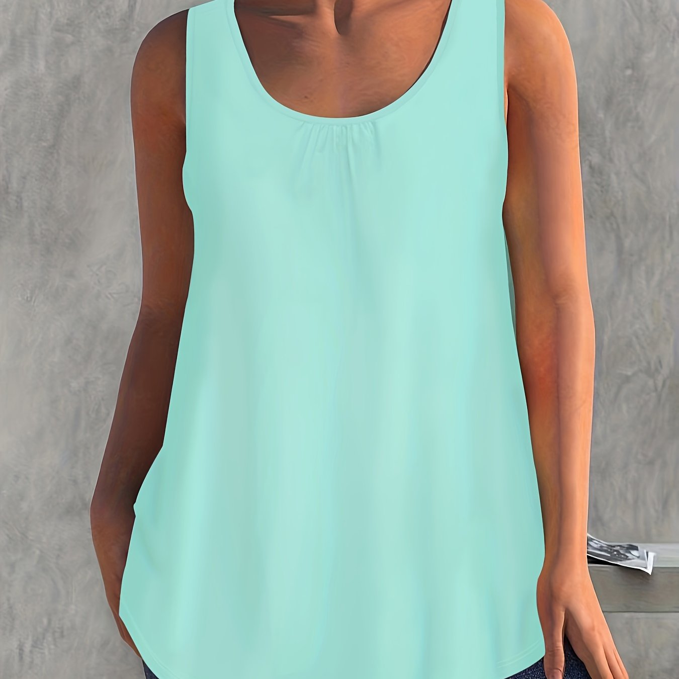 Girls Solid Color Pleated Vest Fashion Top