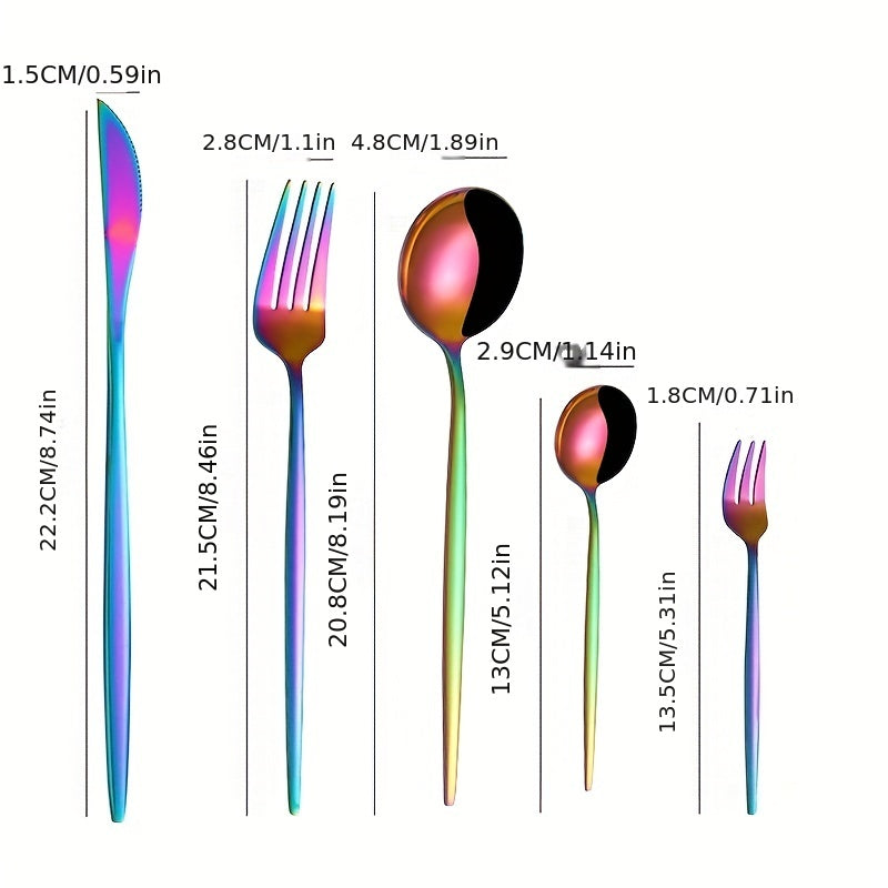 30-частный набор португальских столовых приборов из нержавеющей стали с тонкими ручками, идеальный для стейка, ужина и десерта, идеально подходит для домохозяйств, отелей и ресторанов.