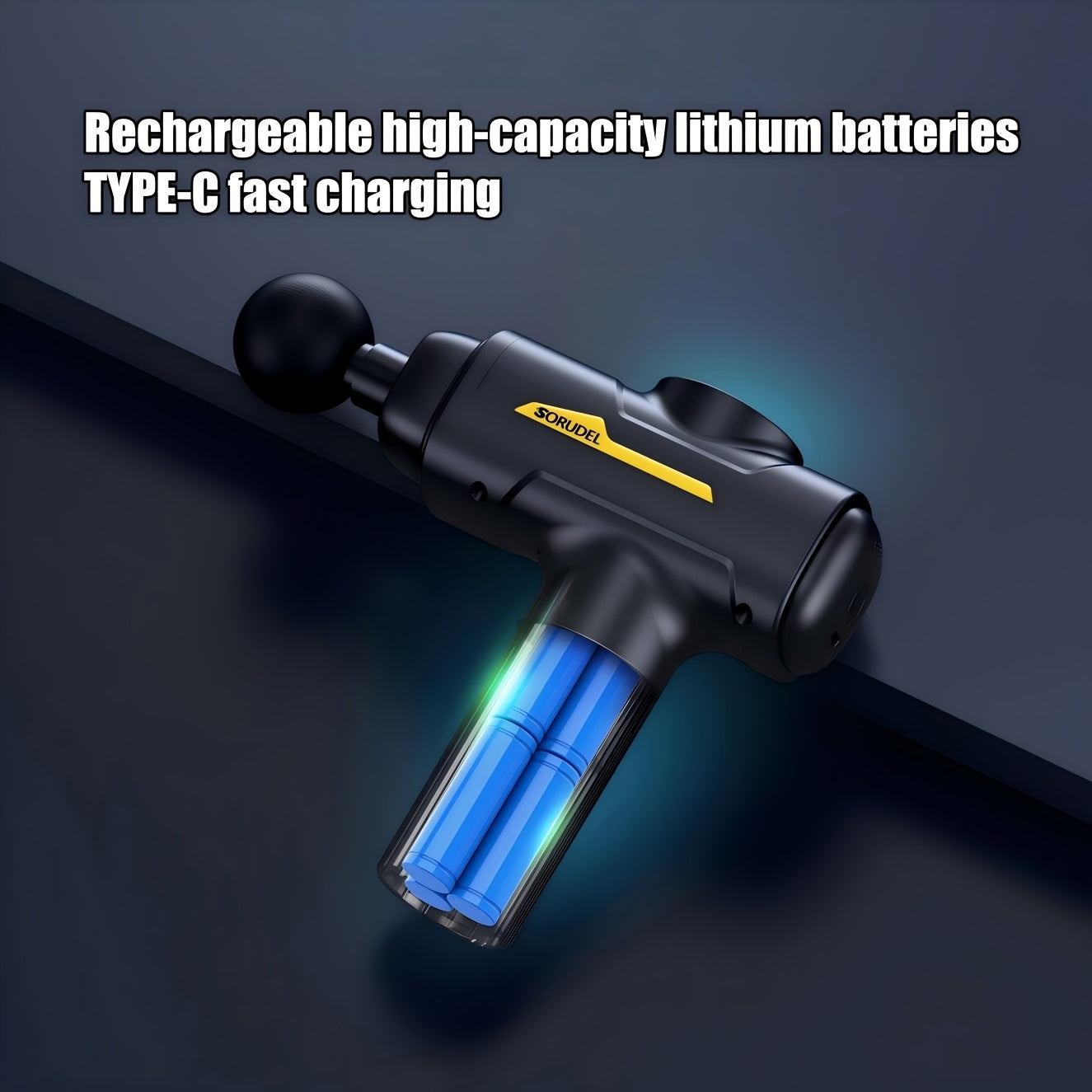 Deep Tissue Massage Gun with 8 Heads 6 Speeds Rechargeable Handheld Electric Muscle Massager