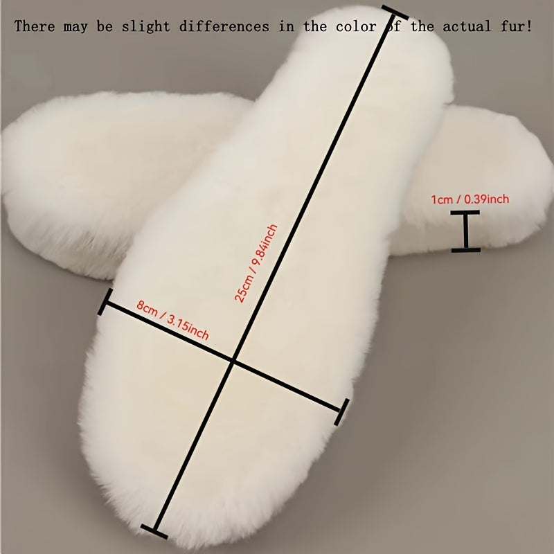 Unisex Thermal Insoles Soft Fur Wool for Winter Snow Boots Cold Weather