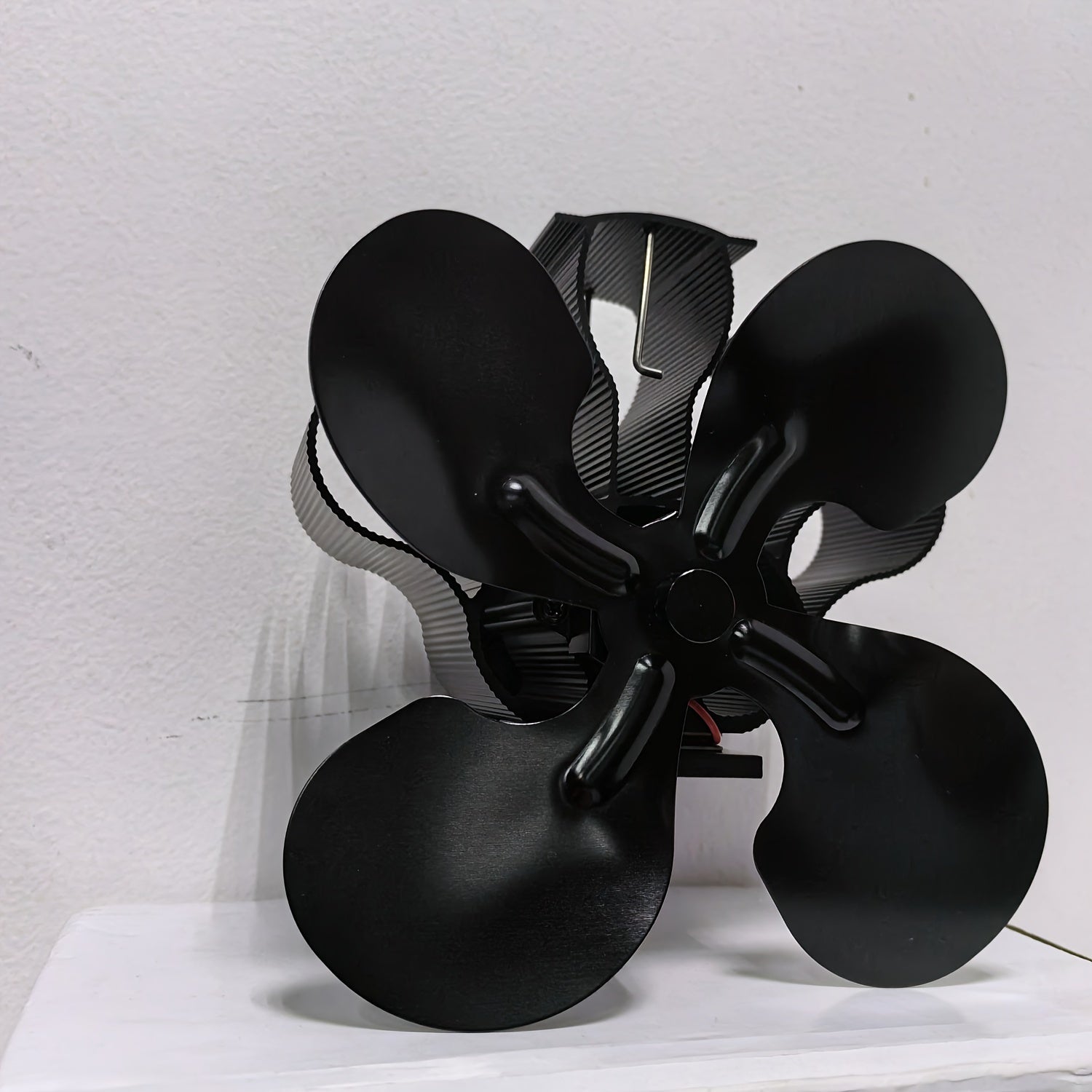Quiet 4-Blade Heat-Powered Stove Fan Wall Mount for Fireplaces and Wood Stoves