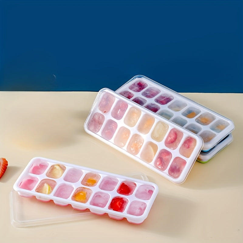Silicone Ice Cube Tray with Lid BPA-Free Spill-Proof Reusable for Cocktails