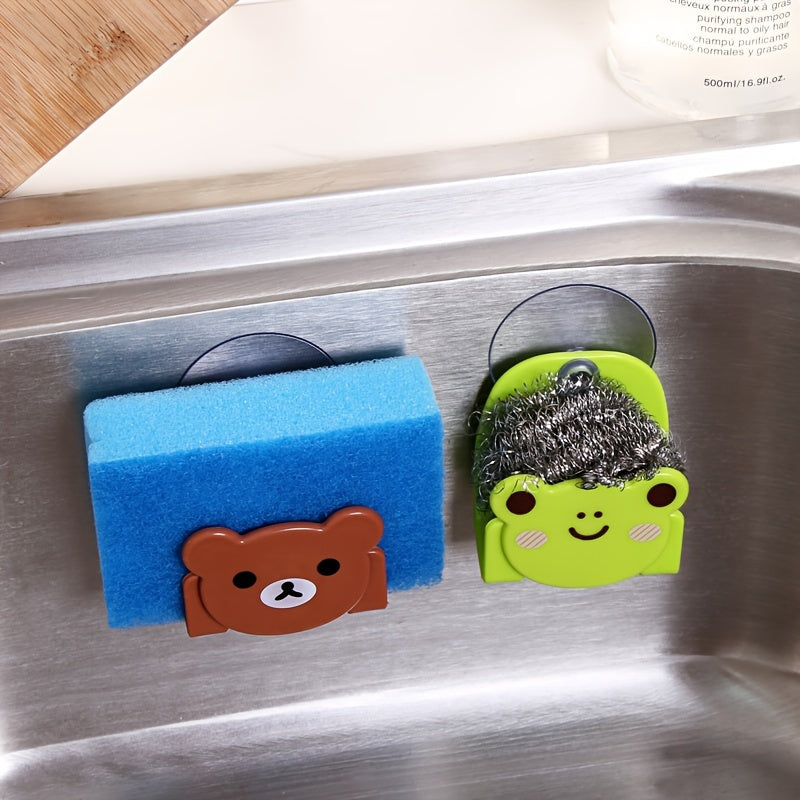 Cartoon Kitchen Sponge Holder Wall Mount Organizer for Sponges and Cloths