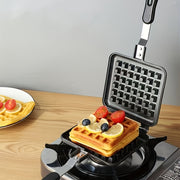 Square Aluminum Waffle Maker for Gas Stovetops Cooking Enthusiasts