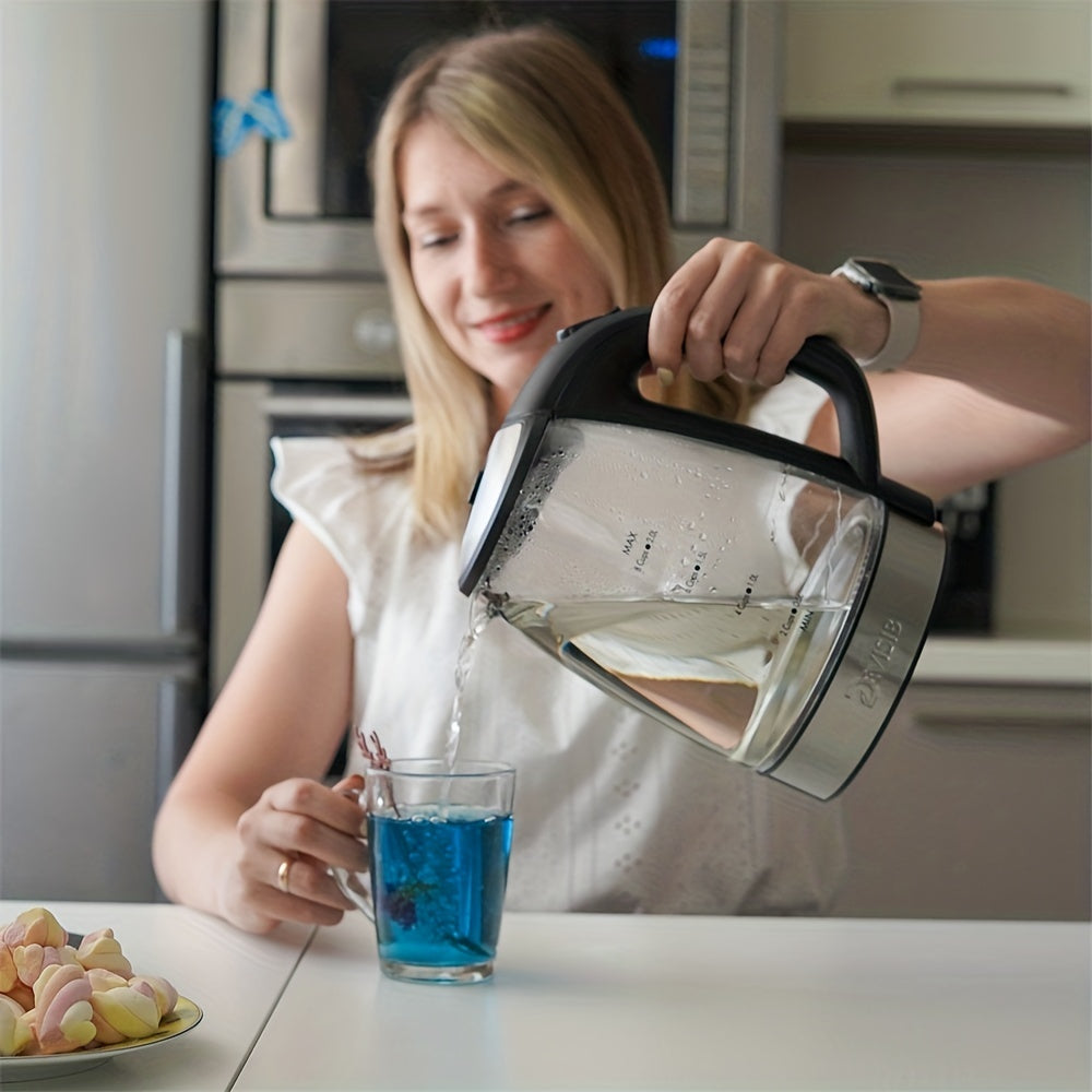 2.0L Elektrik shisha choynak 2200W tez qaynash LED ko'rsatkichi avtomatik o'chirish mat qora