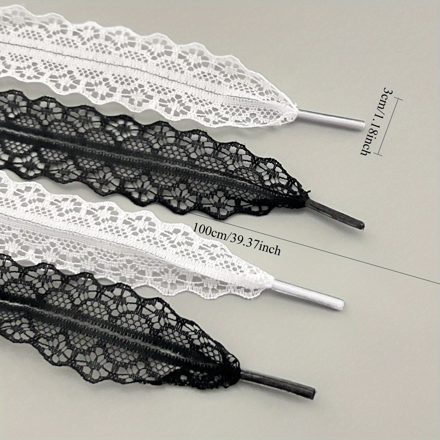 Girls White Silk Bow Shoelaces DIY Accessories 100cm Lace Pair