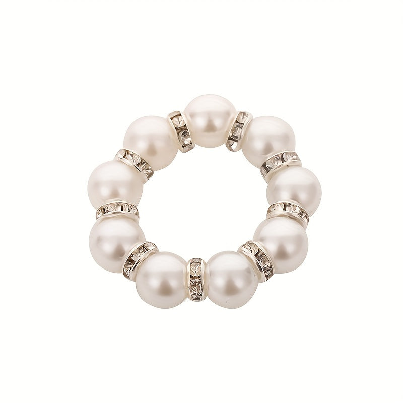 12 Elegant Beaded Pearl Napkin Rings for Weddings and Home Decor