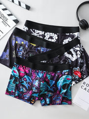 Men's Boxer Briefs Breathable Polyester Stretch Elastic Waistband 4-Pack