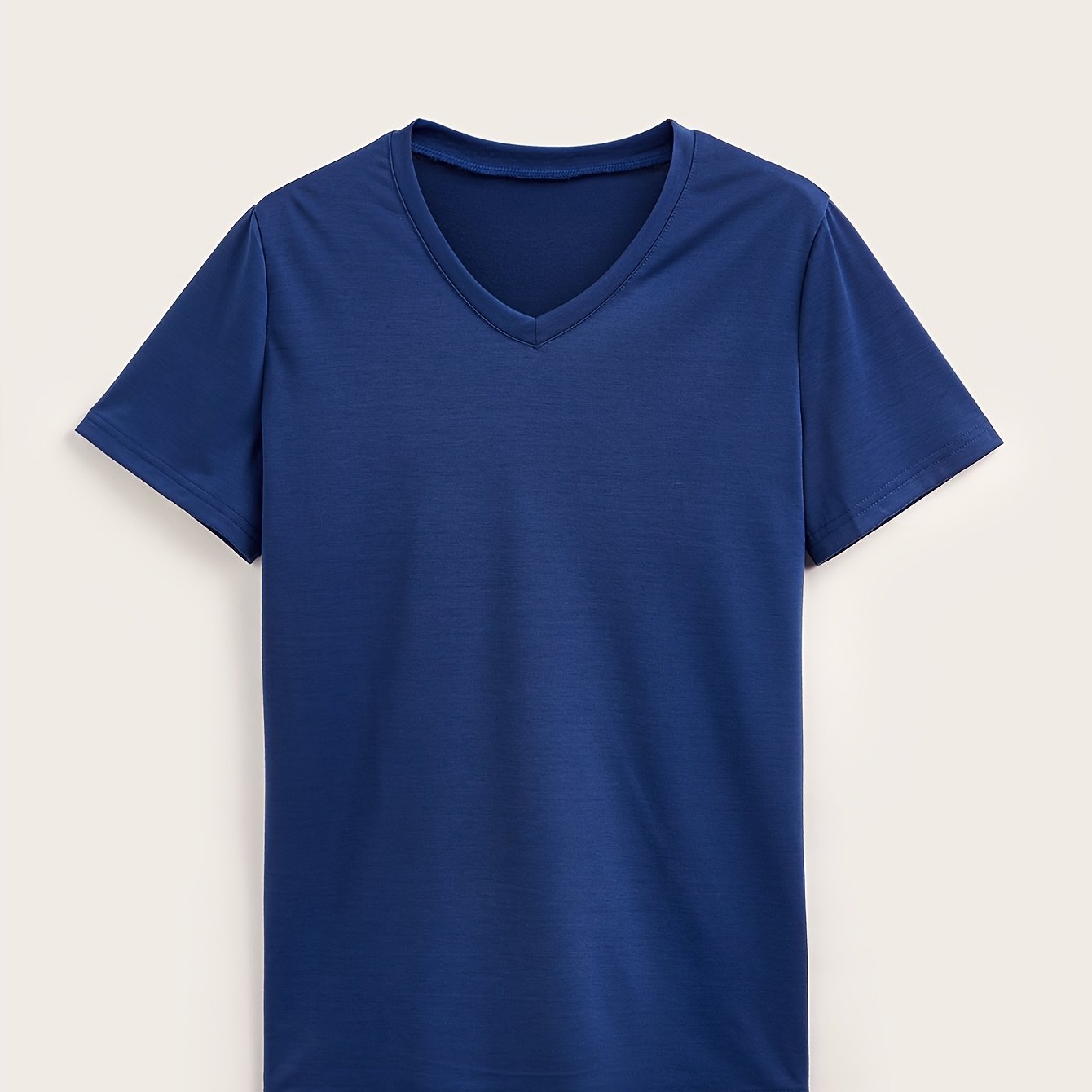 Women's Plus Size Solid Color V-Neck T-Shirt Short Sleeve Lightweight Summer Casual