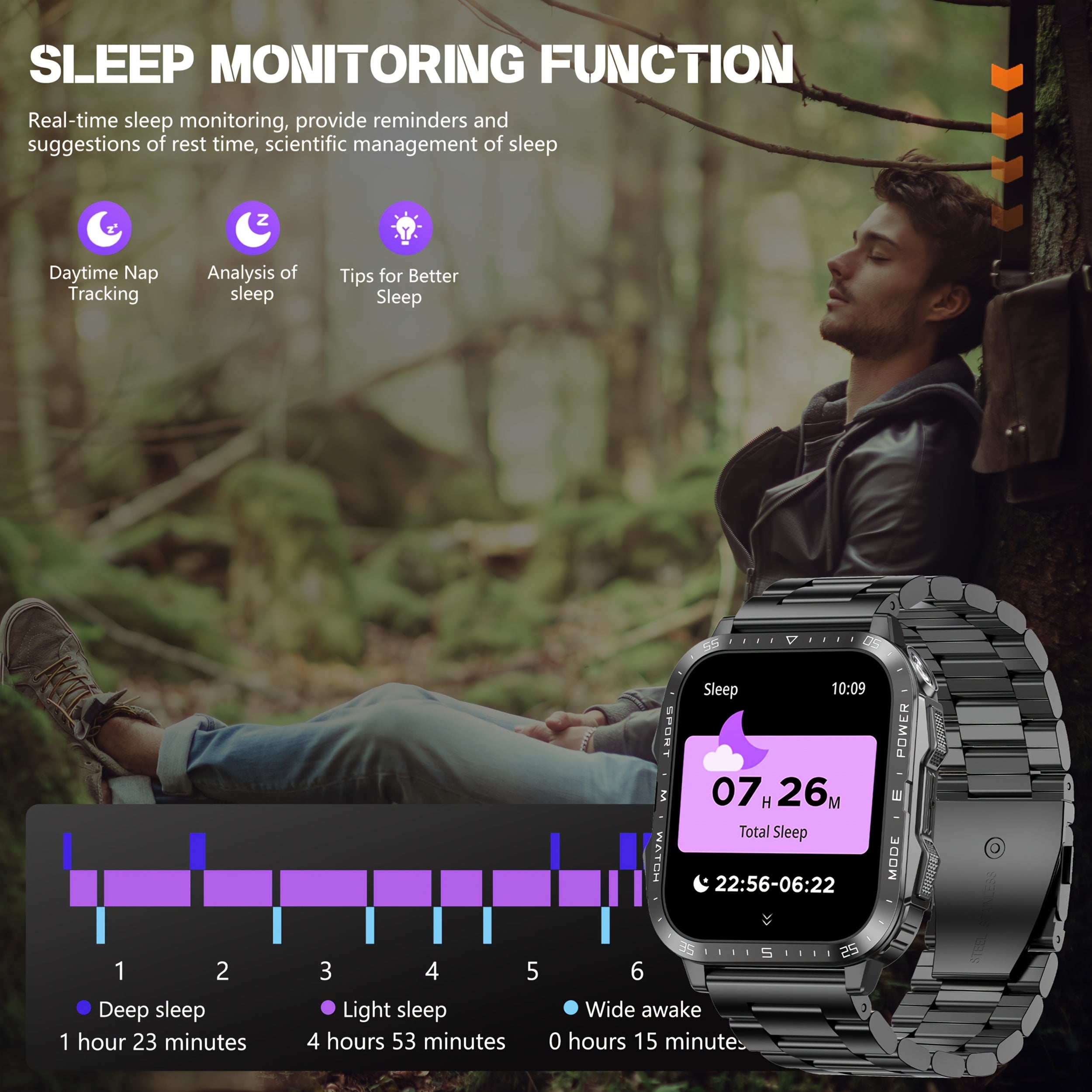 HD 4.98cm Smartwatch with 100+ Sports Modes AI Voice Assistant Sleep Monitoring Fitness Tracker for iOS Android
