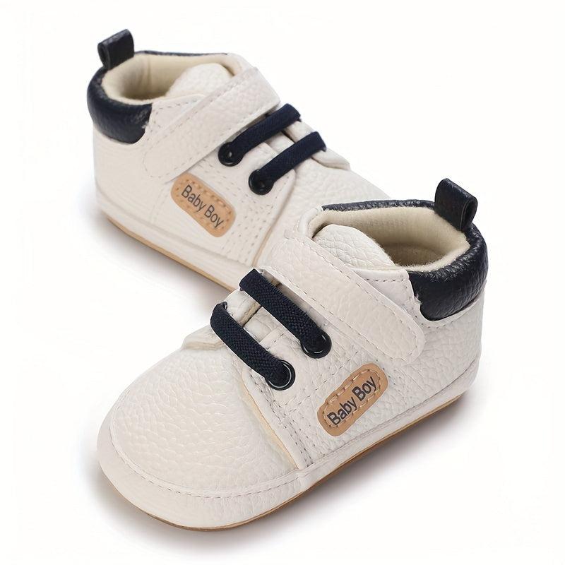 Toddler Casual Sneakers with Geometric Pattern All-Season Non-Slip PU Upper