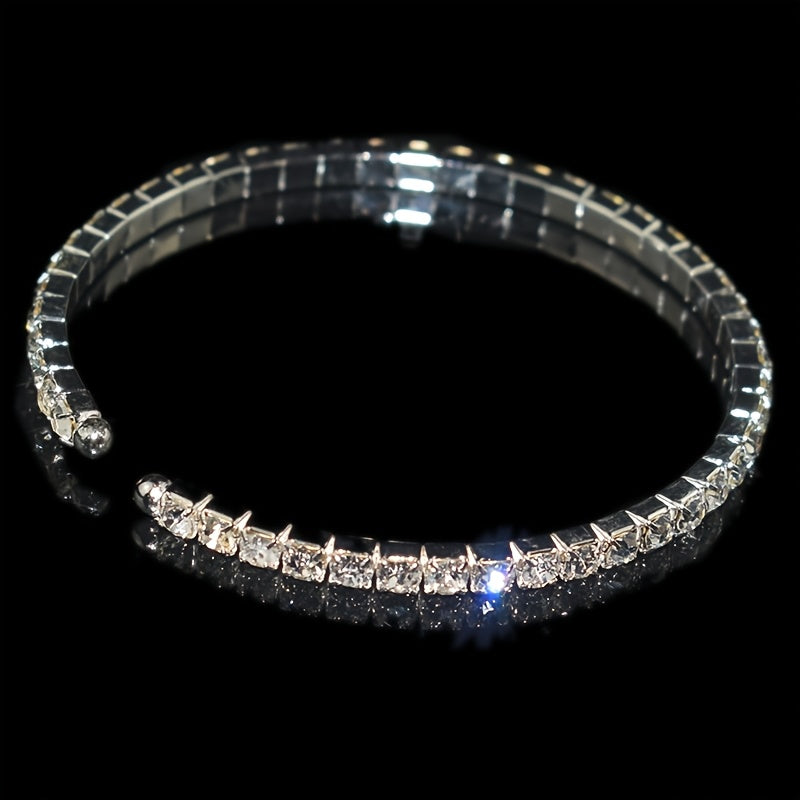 Silvery-Plated Cubic Zirconia Bracelet for Weddings and Daily Glam
