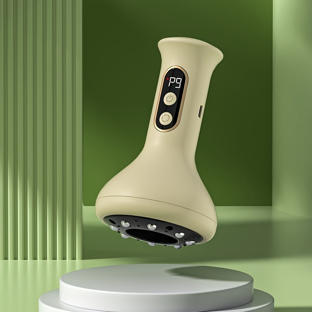 9-Speed USB Rechargeable Cupping Massager with Hot Compress and Steel Balls for Full Body