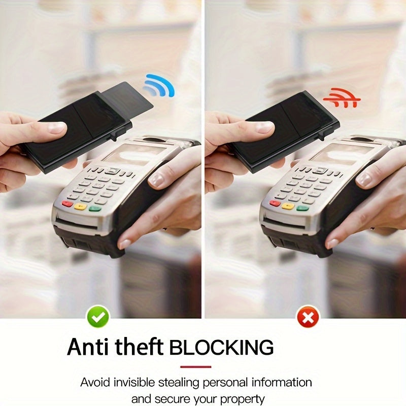 Aluminum RFID Blocking Credit Card Holder with Side Push Mechanism Black