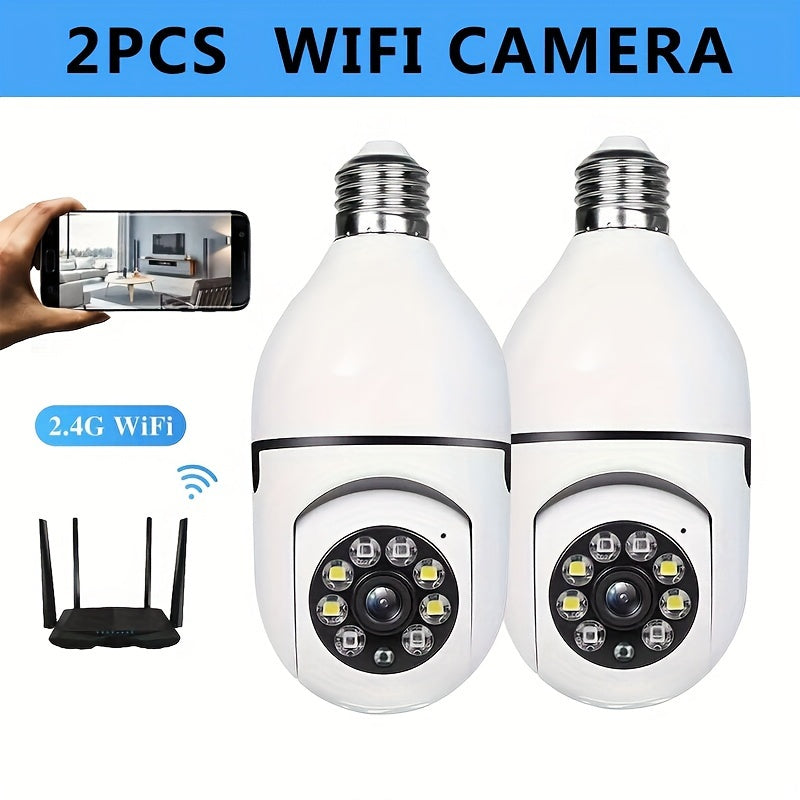 Wireless 355-Degree Panoramic Indoor Security Camera with 1080P Night Vision Motion Detection