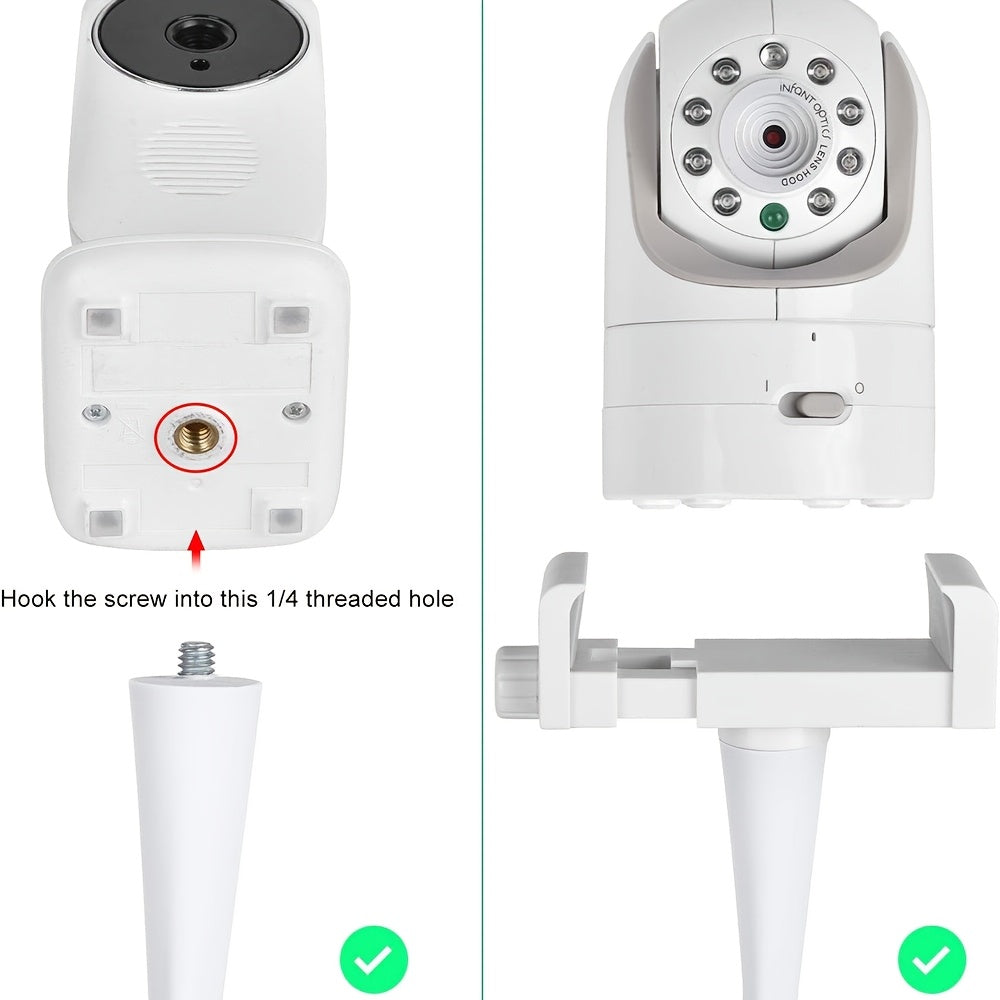 Flexible Camera Mount for Indoor Monitors and Cameras, Silicone Grip, Aluminum Alloy, Clip Attachment