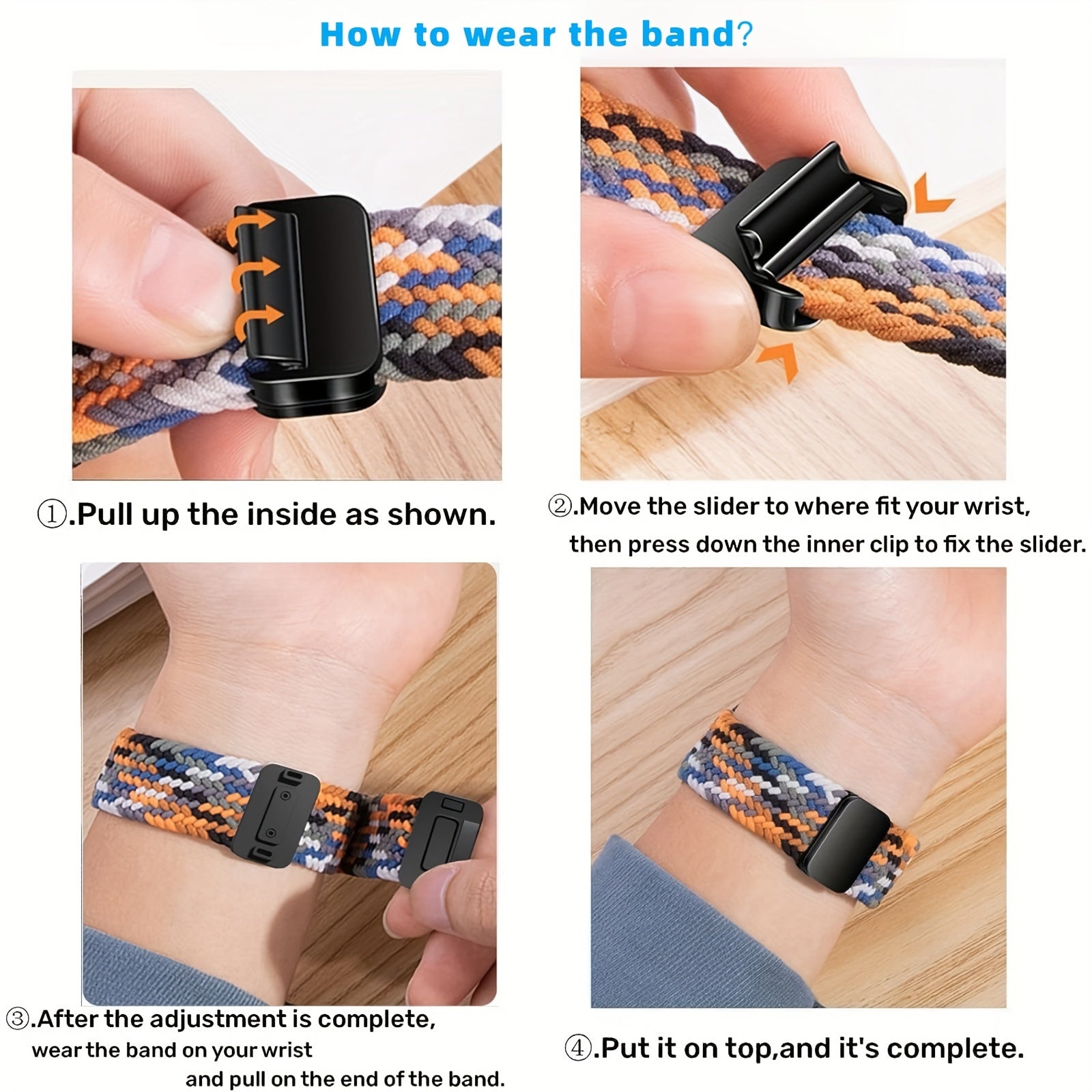 Magnetic Snap Back Nylon Braid Watch Band for Apple Watch