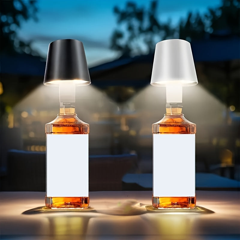 Portable Dimmable LED Bottle Lamp with Touch Control and USB Rechargeable for Home and Office