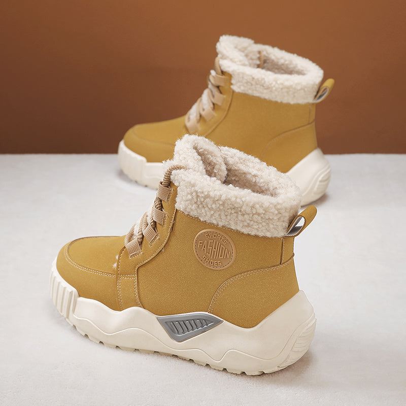 Women's Winter Slip-On Sneakers with Fleece Lining and EVA Sole