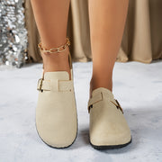 Women TPU Mule Shoes with Golden Chain Ankle Strap Beige Open-Toe Platform