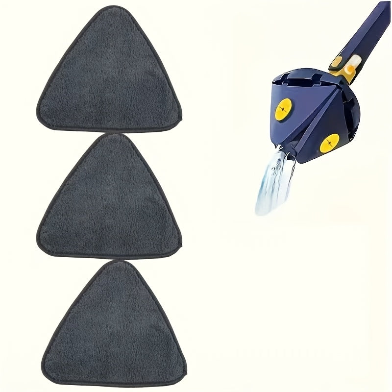 Washable Triangle Mop Pads Set of 3, 5, or 10 Non-Shedding Replacement Heads for Cleaning