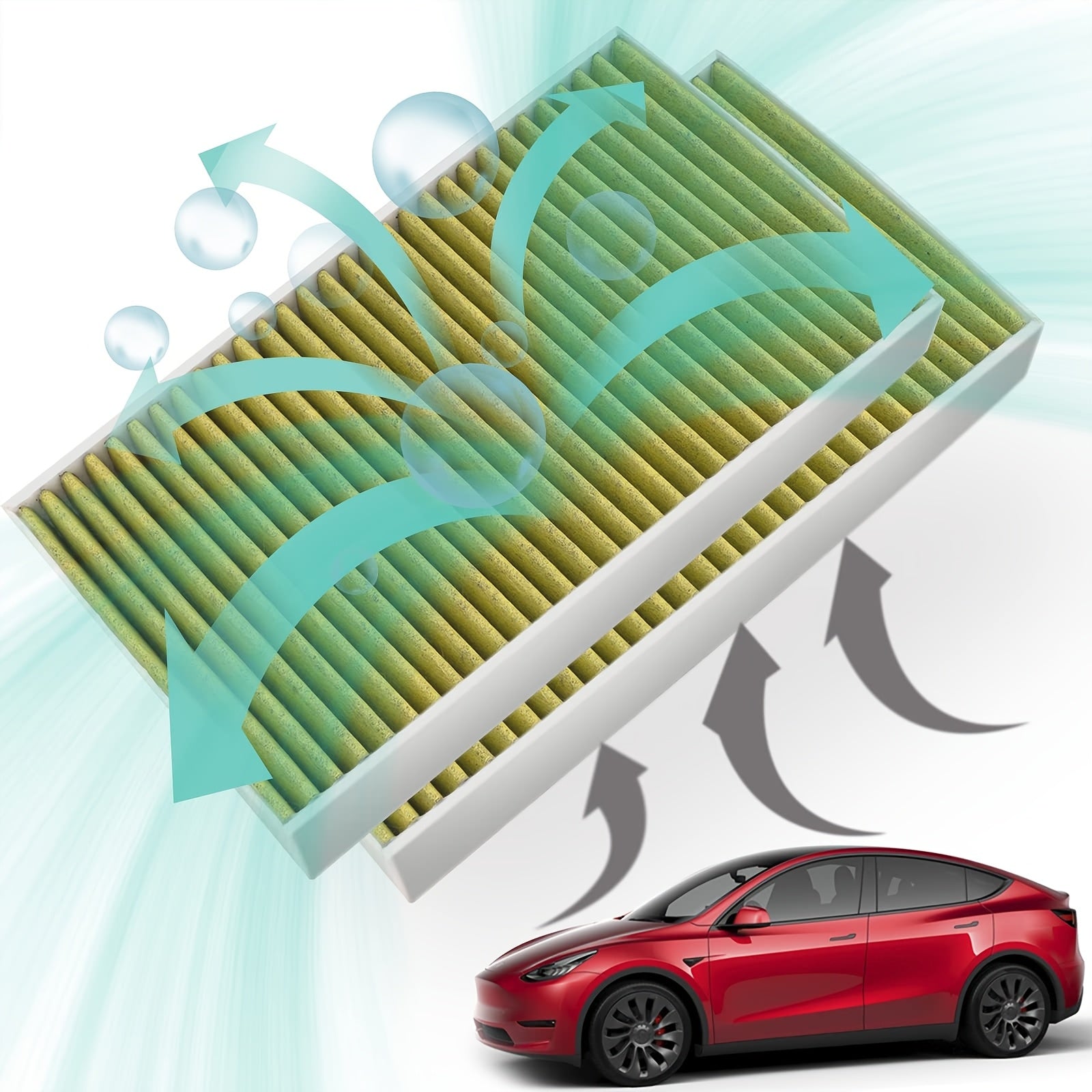 2-Pack Carbon Cabin Air Filter for Tesla Model 3 and Y Replacement
