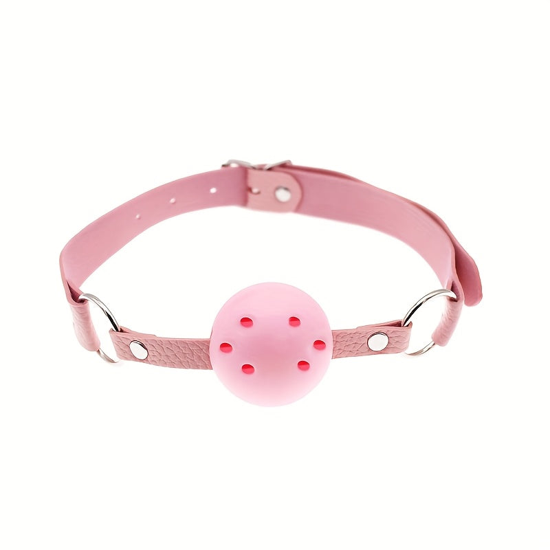 Adult Unisex Red Bondage Ball Gag Hollow Out Round Mouth BDSM Toy