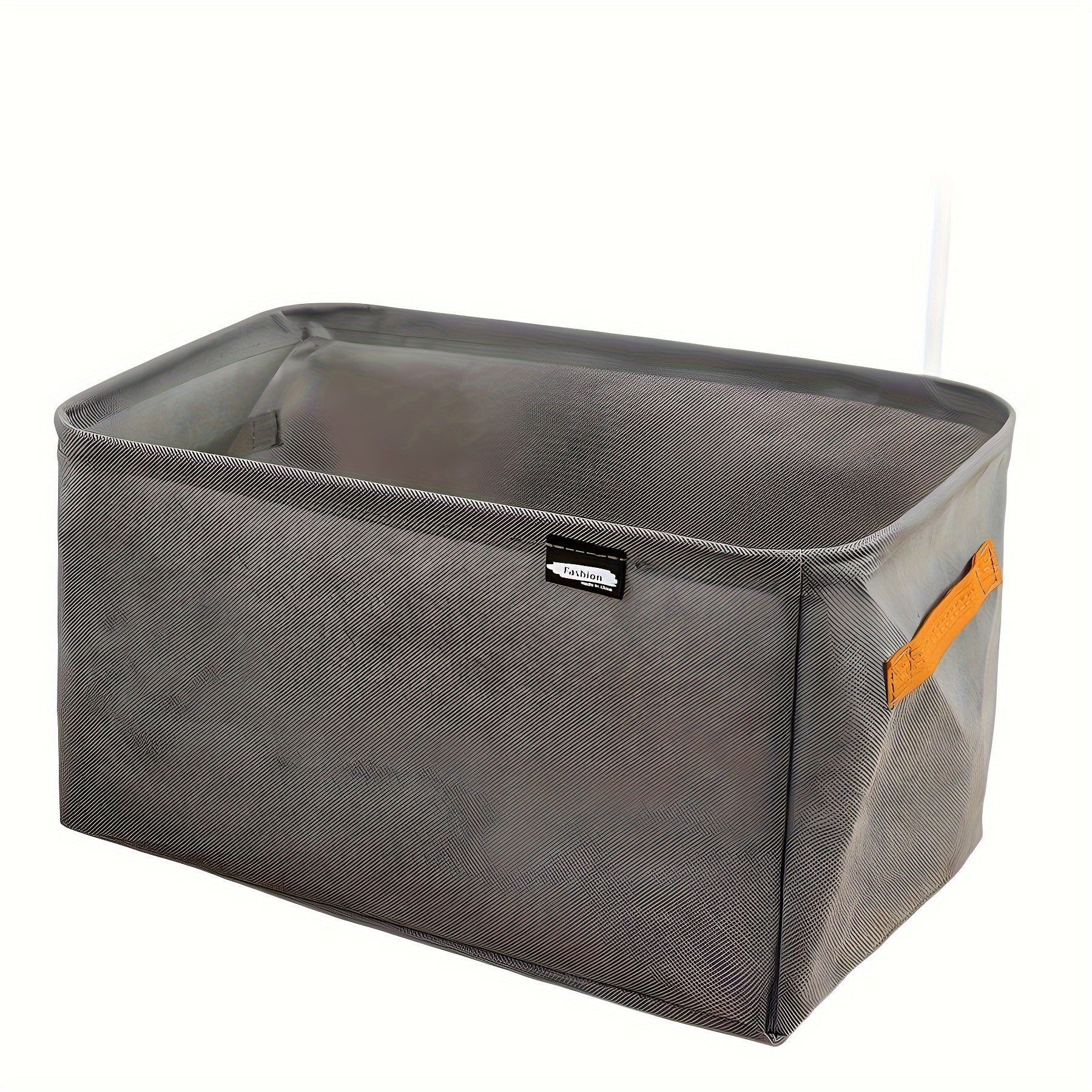 Fabric Storage Basket with Steel Frame Foldable Rectangle Organizer for Laundry and Home Storage