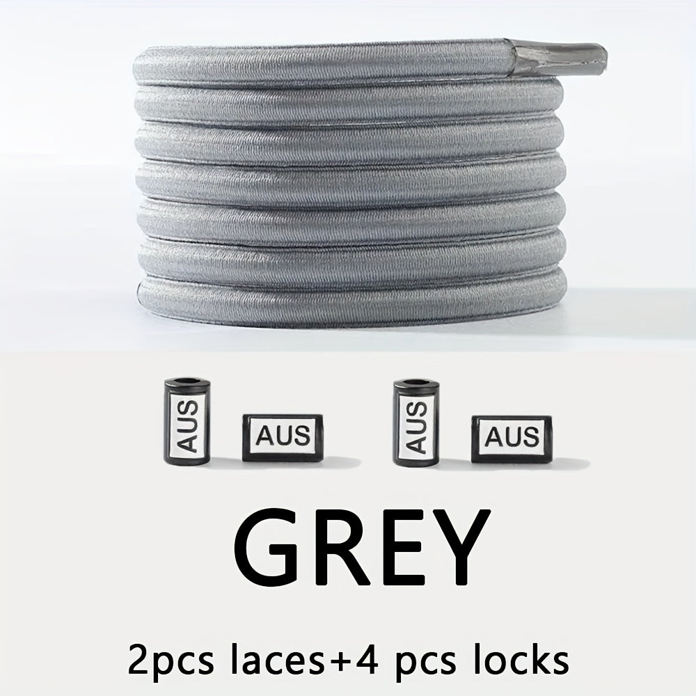 Unisex Elastic No-Tie Shoelaces 100cm Solid Color Lightweight Durable