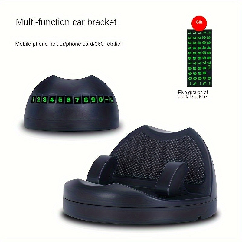 Universal ABS Car Phone Mount with 360° Rotation and One-Handed Operation