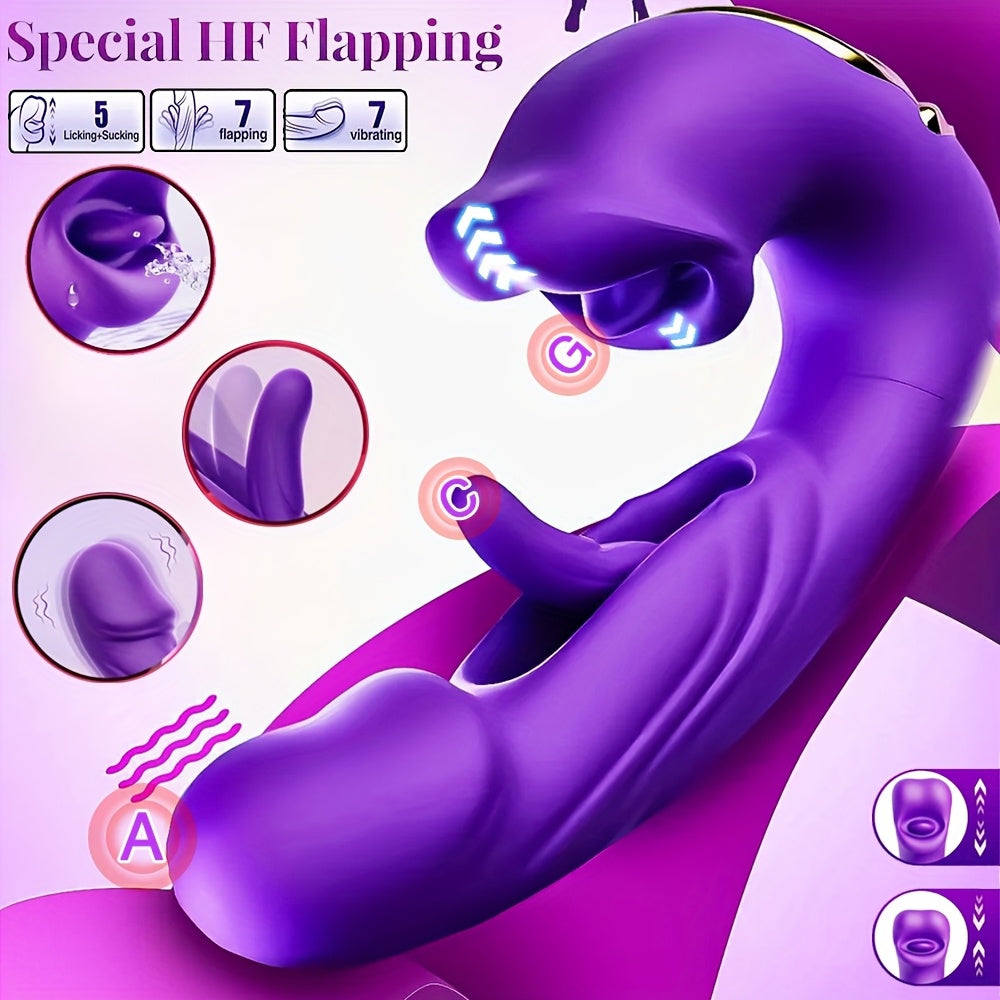 Estimulador de clítoris con lengua de 7 modos y vibrador G-spot para mujer