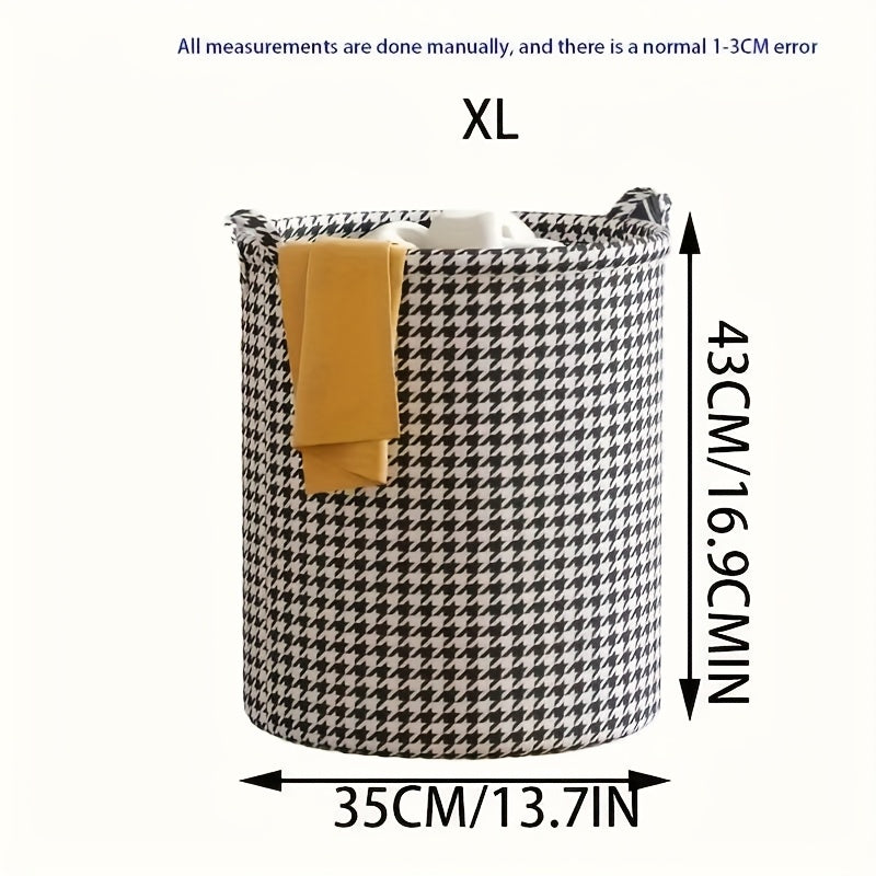 Foldable Laundry Hamper with Handles and Stylish Print Durable Fabric for Bathroom Bedroom