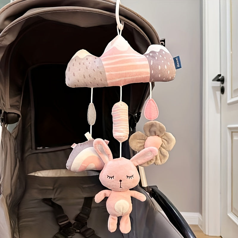 Yumshoq polyester plush shamol chimesi va rattl stroller pendant avtomobil o'rindig'i va bolalar to'sig'i uchun, batareyasiz yoshlar o'yinchoqlari aralash ranglarda