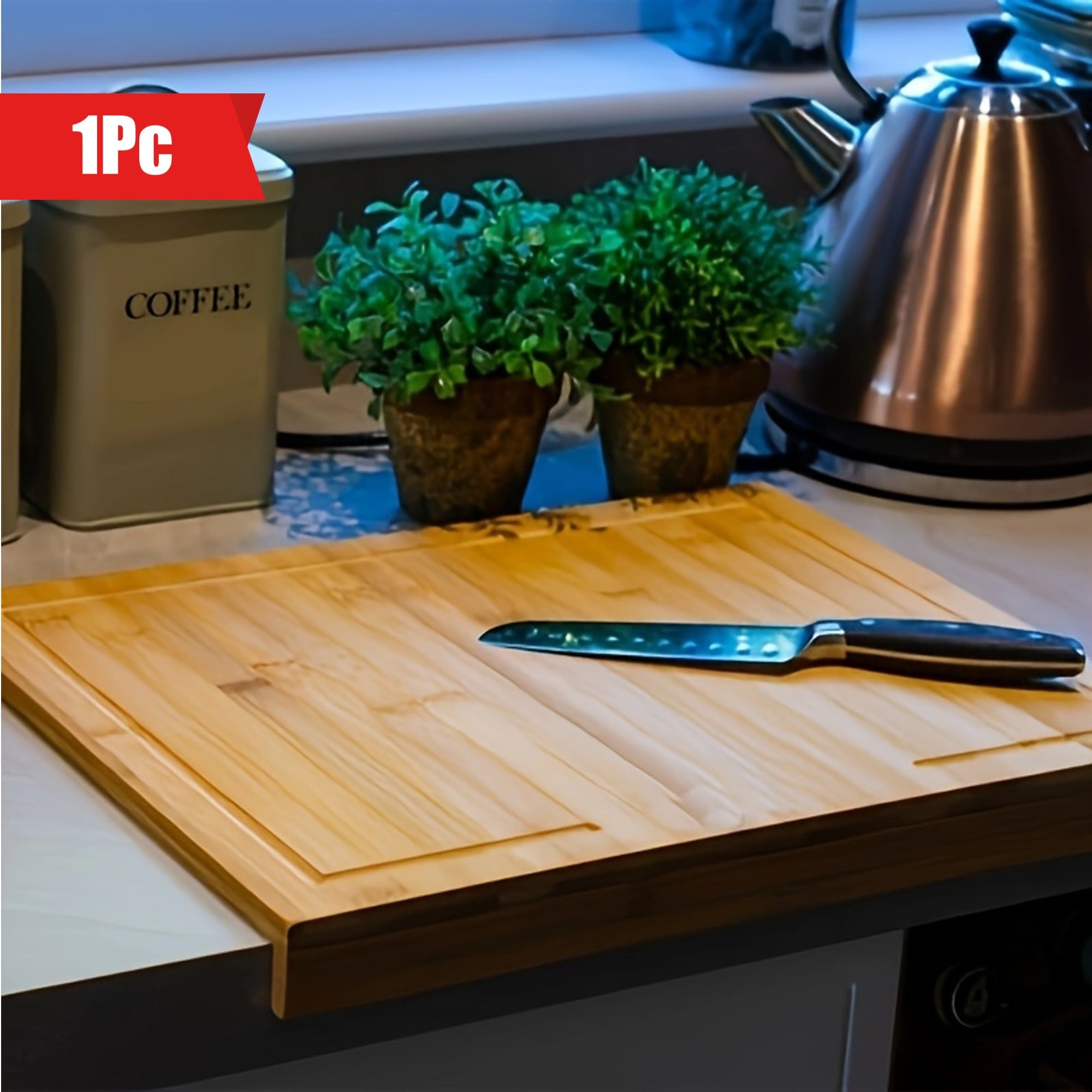 Large Bamboo Cutting Board for Kitchen Food Safe Durable 15x10 Inches