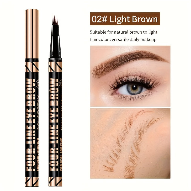 Waterproof Eyebrow Pen Microblading Pencil with 4 Split Head for Natural Brows